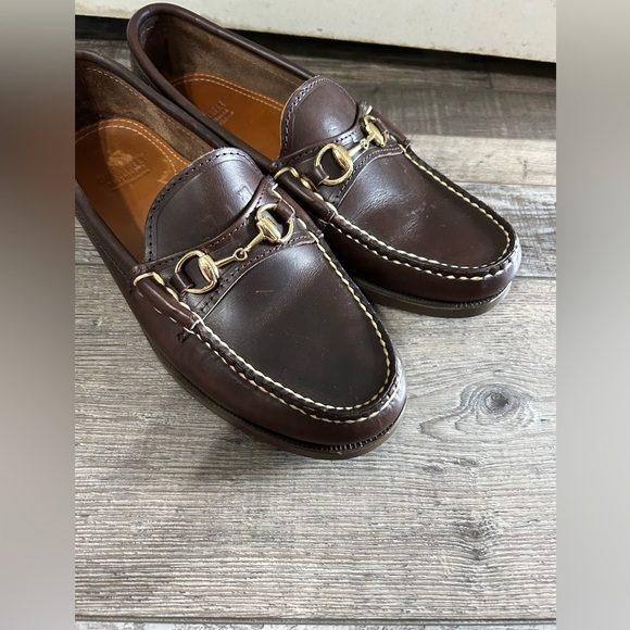 Oakstreet Bootmaker handcrafted in USA Classic Brown Leather Bit Loafers - Picture 5 of 11